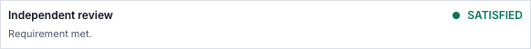 Independent review gate in a synthetic Terraform review marked satisfied.